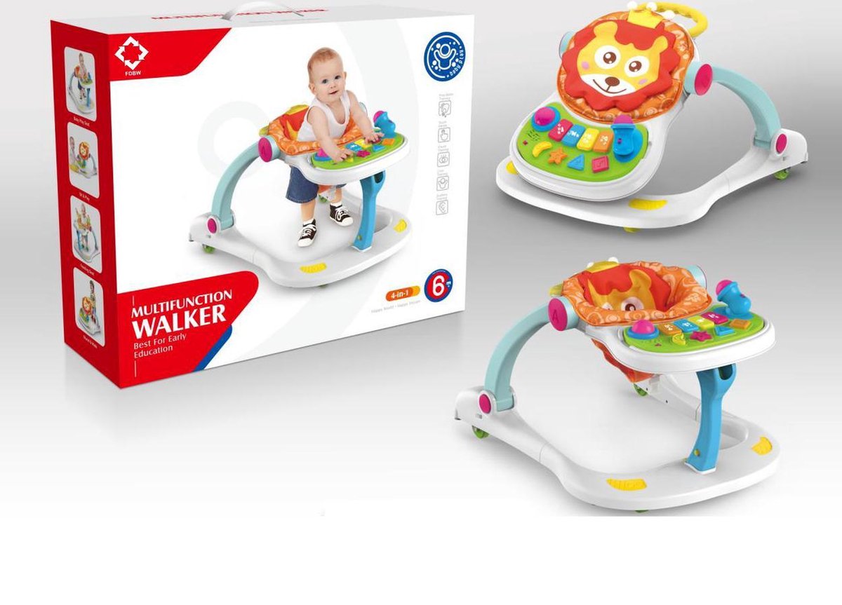 Interactief Speelgoed – Lopen | Interactieve Looptrainer | Speelgoed Baby – Met Geluid |  | Looptrainer met zijkant | Looptrainer Baby – 6 maanden - Loopwagen